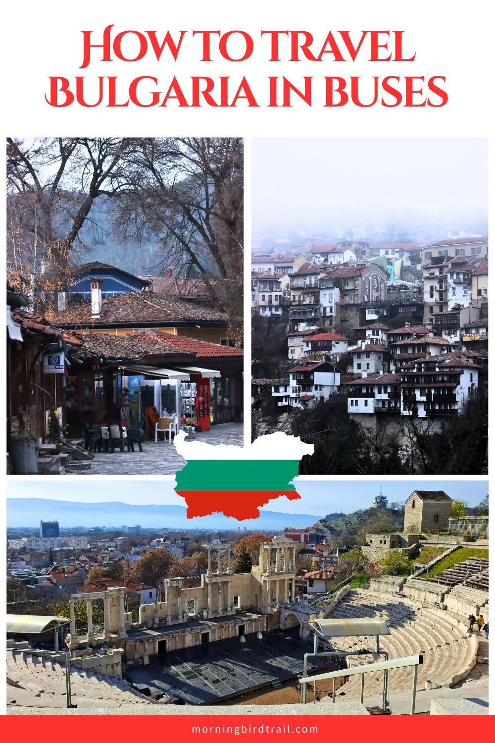 Pinterest pin — How to travel Bulgaria by bus and train: routes, tips and booking advice