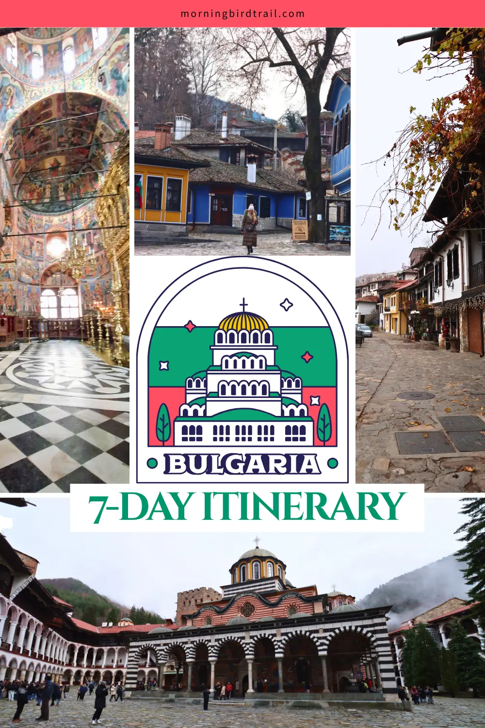 Pinterest pin — The perfect 7-day Bulgaria route with Rila Monastery, Plovdiv and the Black Sea
